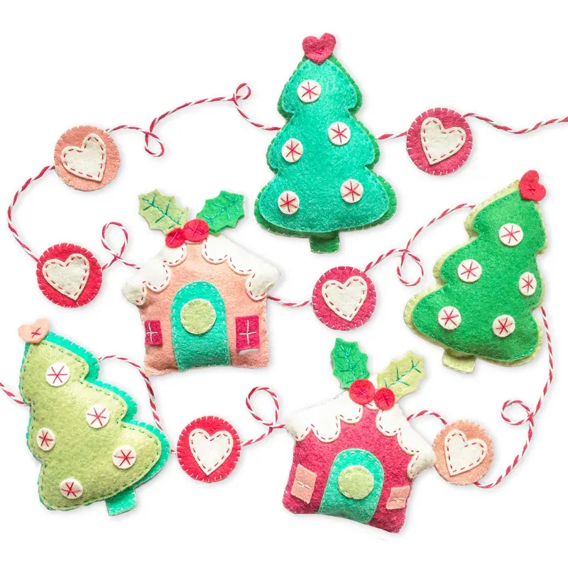 Kit feutrine guirlande maisons et sapins de Noël : vue 1