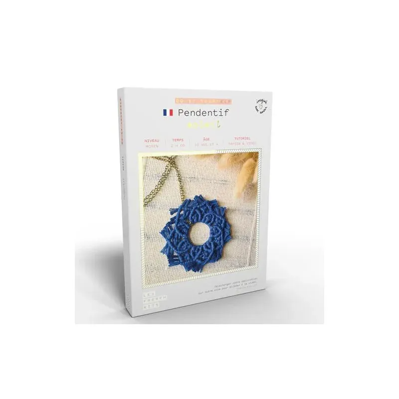 Kit macramé DIY pendentif soleil avec tutoriels : vue 1