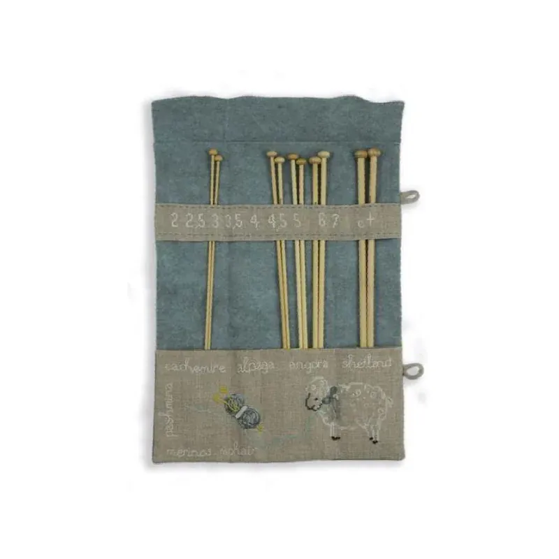 Kit pochette d’aiguilles à tricoter au point de croix