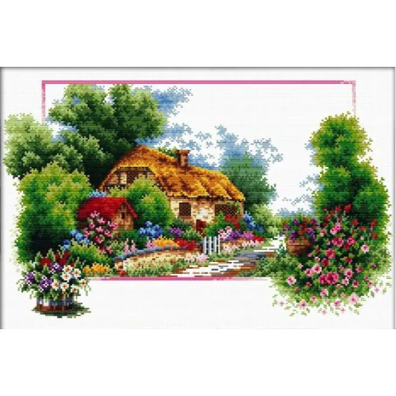 Kit point de croix No Count chemin de cottage, 42 x 25 cm