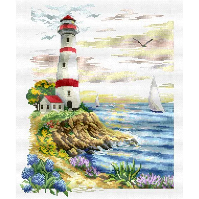 Kit point de croix no count phare du cap, 27 x 34 cm