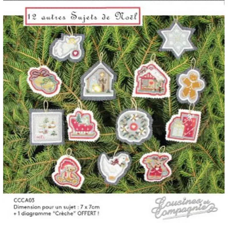 Kit point de croix 12 sujets de Noël en feutrine