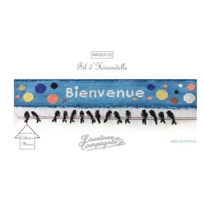 Kit point de croix 2 serviettes invités, 33 x 50 cm