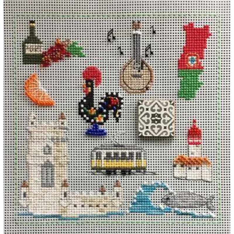 Kit point de croix Bem Vindo a Portugal, 15 x 15 cm