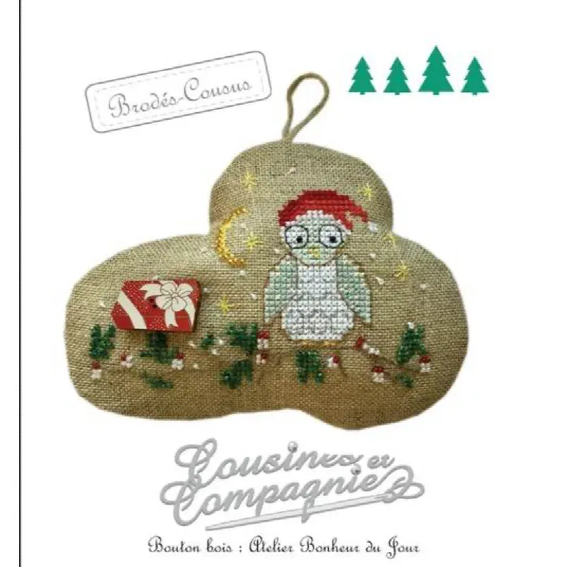 Kit point de croix botte chouette surprise de Noël