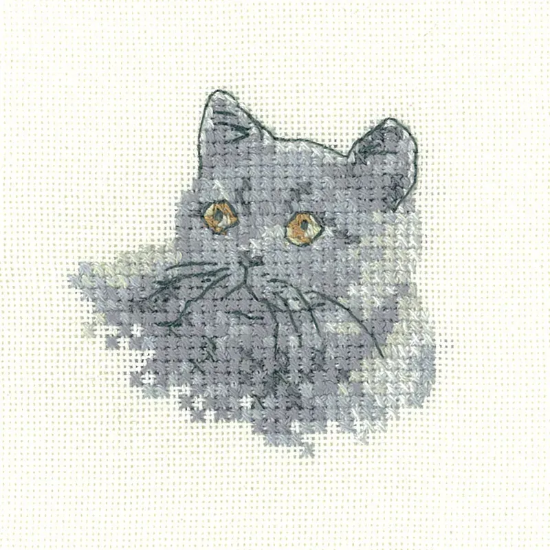 Kit point de croix British Blue, 5.5 x 5.5 cm
