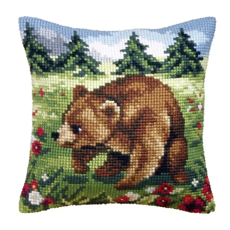 Kit point de croix coussin à broder pour la maison