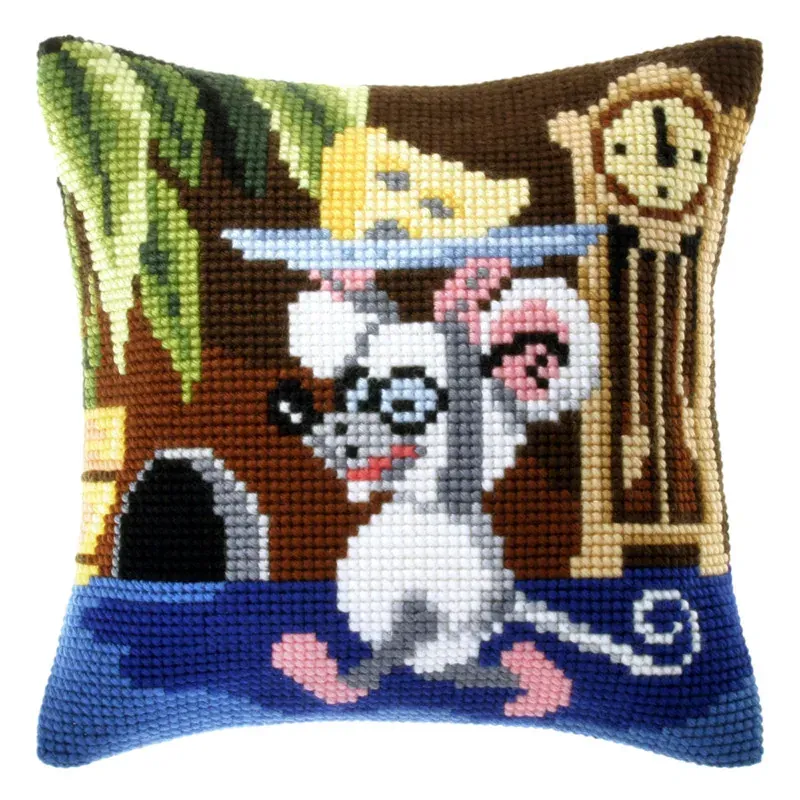 Kit point de croix coussin décoratif pour la maison