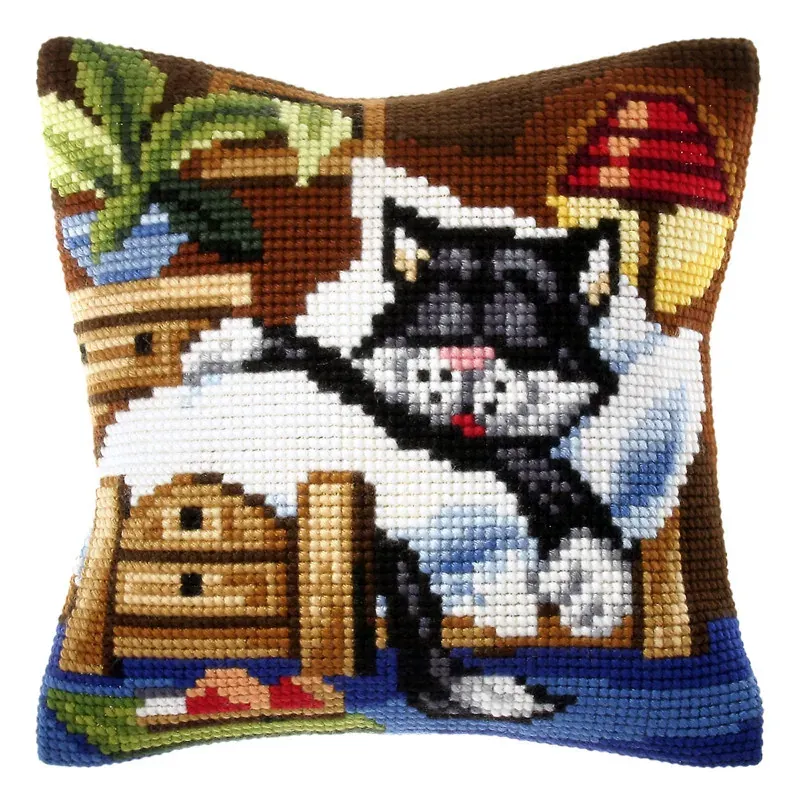 Kit point de croix coussin pour la maison Orchidea