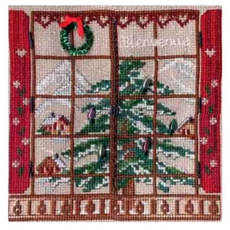 Kit point de croix Fenêtre de Noël avec perles