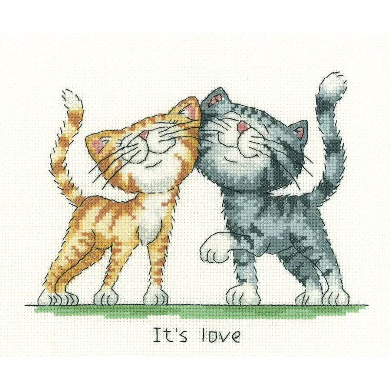 Kit point de croix It's Love animaux, 19 x 15 cm