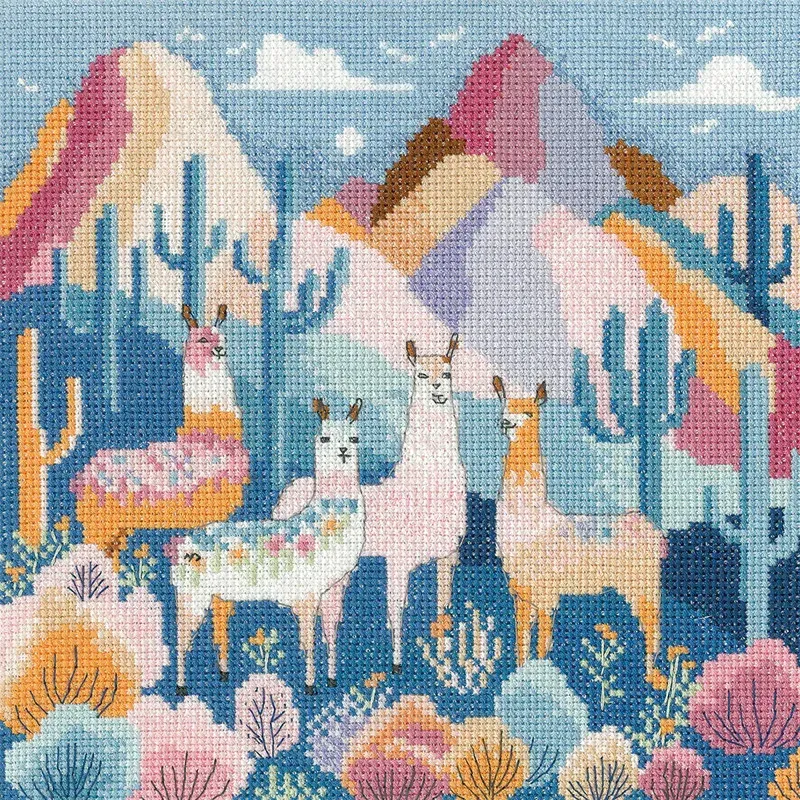 Kit point de croix lama Llama Drama, 20.5 x 20.5cm