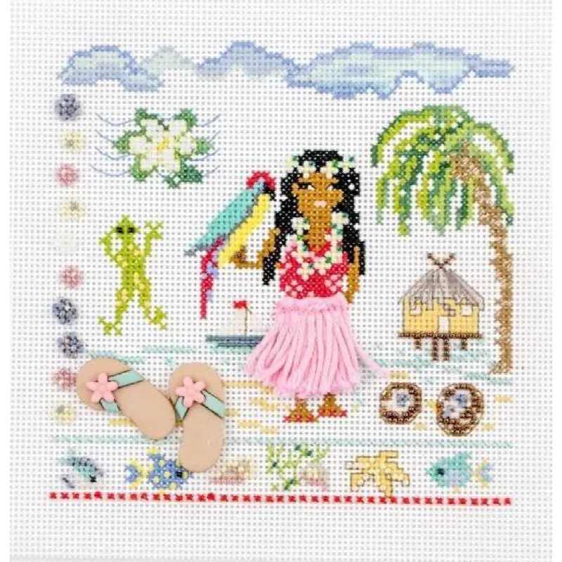 Kit point de croix Maeva sur carton perforé, 15 x 15 cm