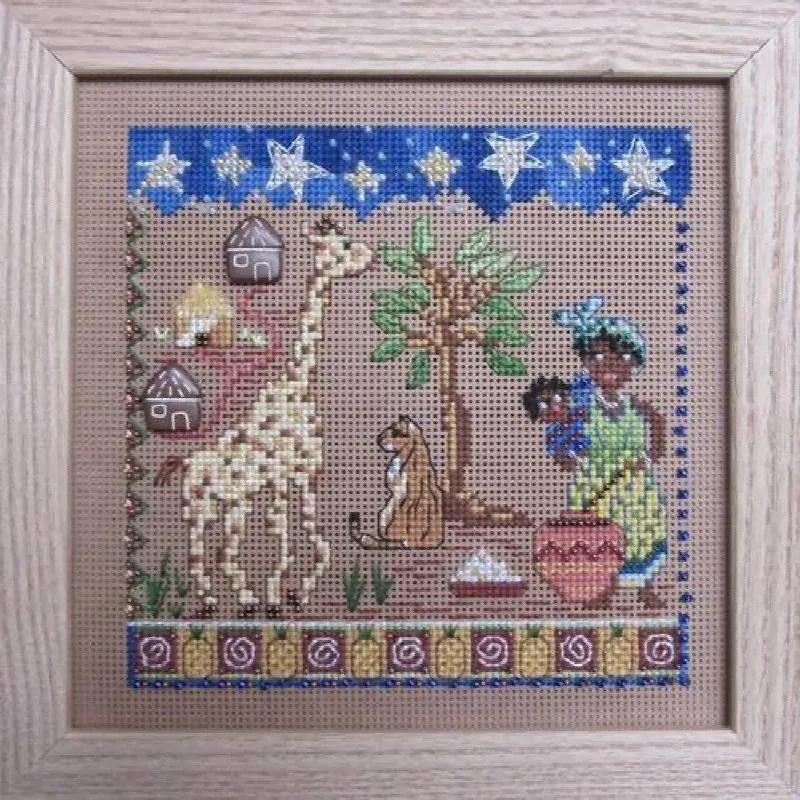 Kit point de croix Mumba sur carton perforé, 15 x 15 cm