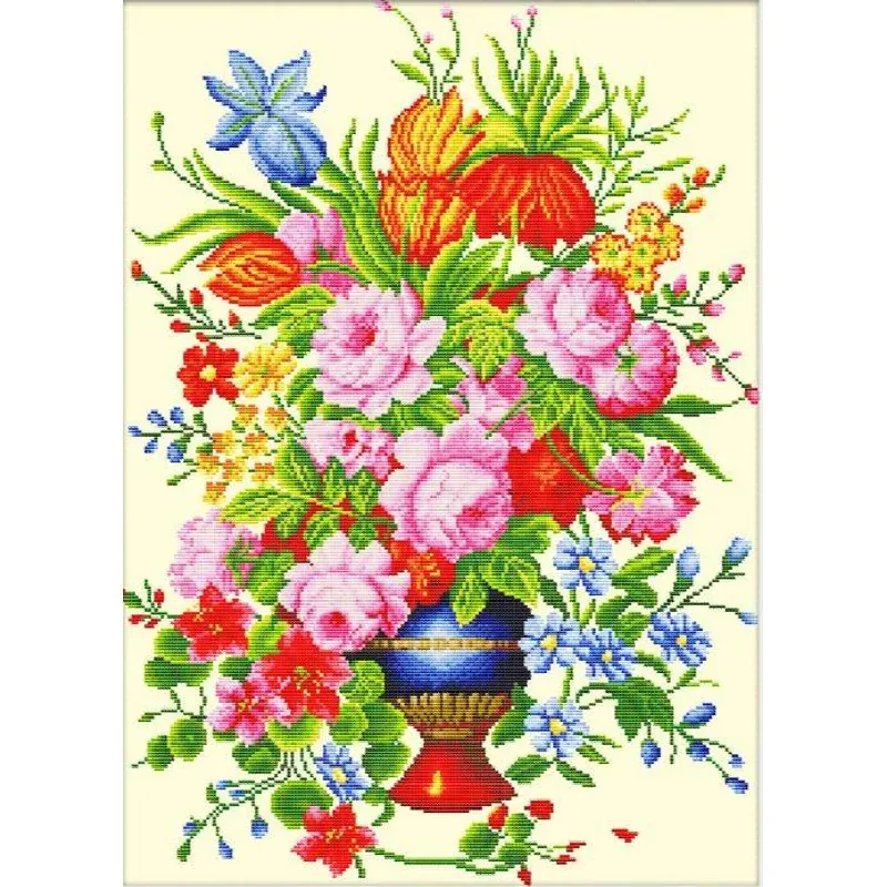 Kit point de croix no count arrangement floral, 36 x 53 cm