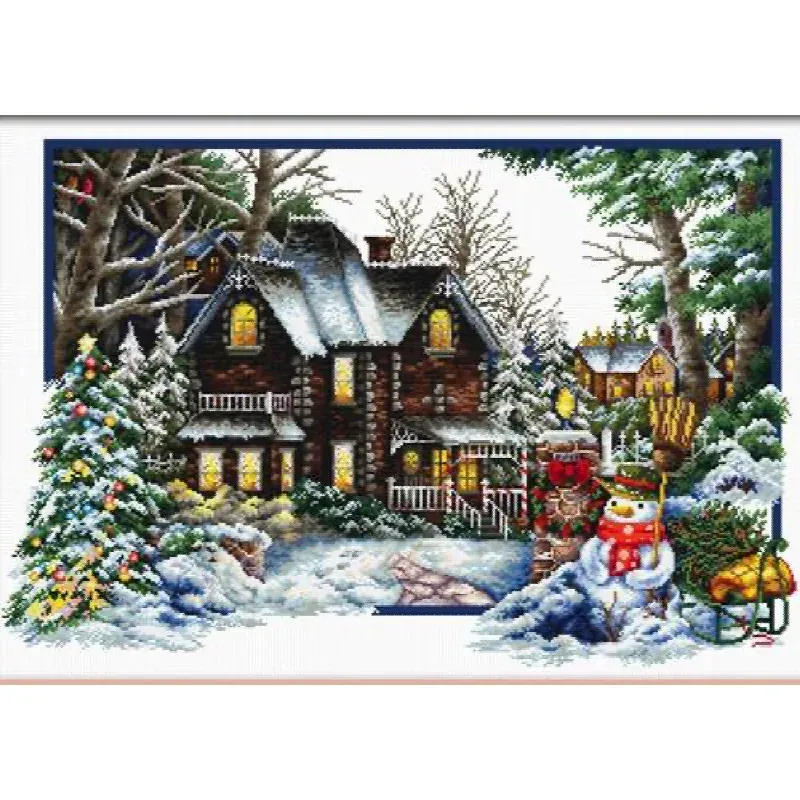 Kit point de croix no count L’arrivée de l’hiver, 59 x 39 cm
