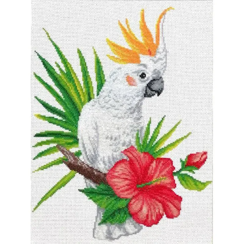 Kit point de croix no count cacatoès, 26 x 24 cm