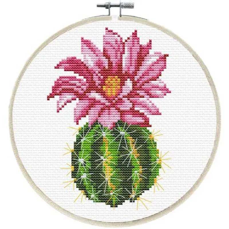 Kit point de croix no count cactus rose, 15 x 15 cm