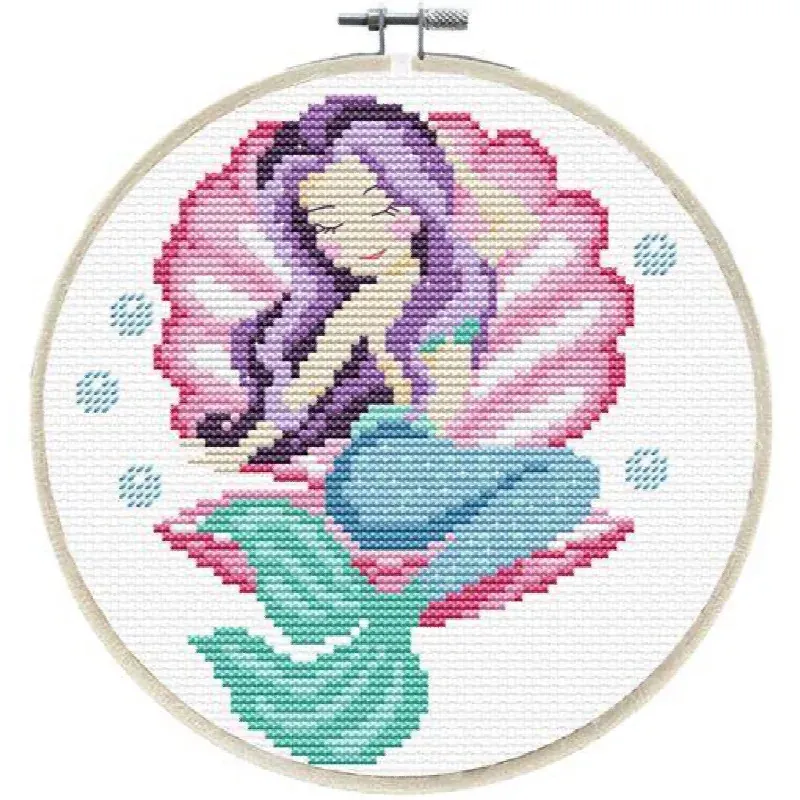 Kit point de croix no count Mermaid Dreams, 15 x 15 cm