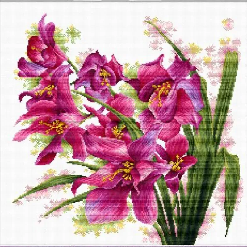 Kit point de croix No Count orchidées, 39 x 39 cm