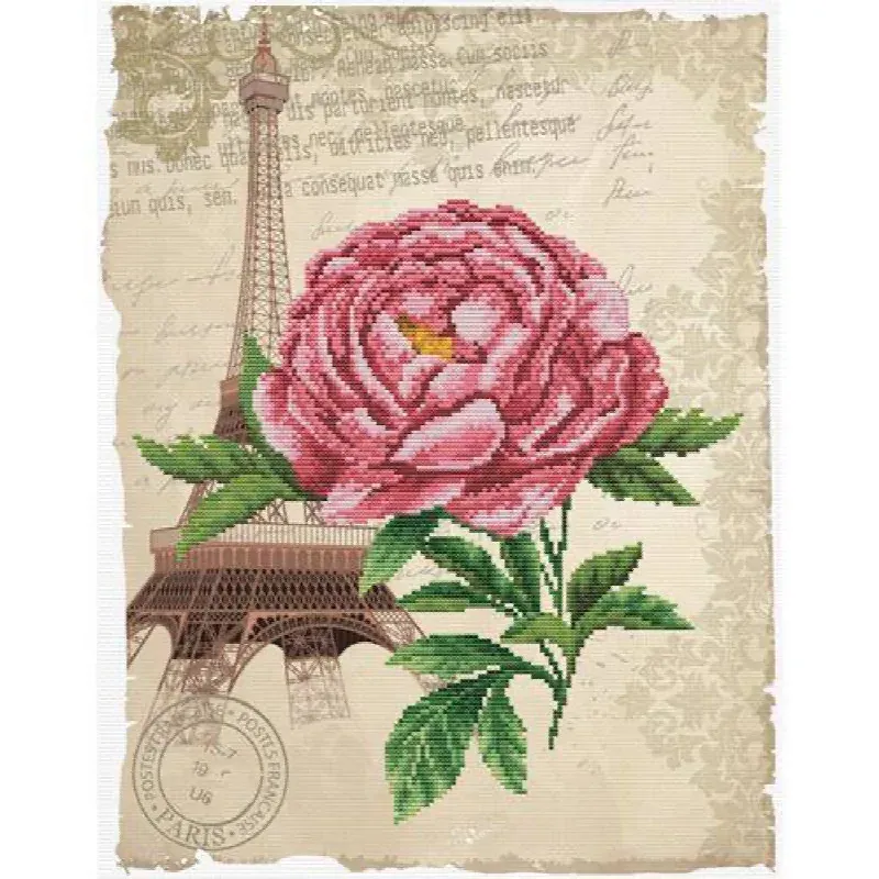 Kit point de croix no count rose romantique, 35,7 x 45,7 cm