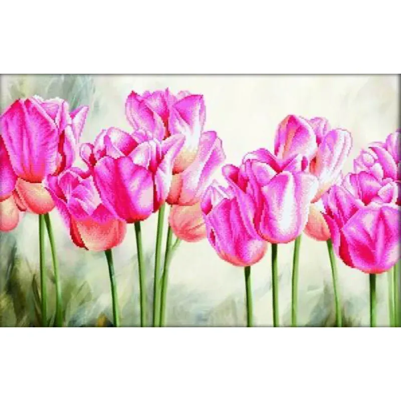 Kit point de croix No Count tulipes roses, 67 x 42 cm