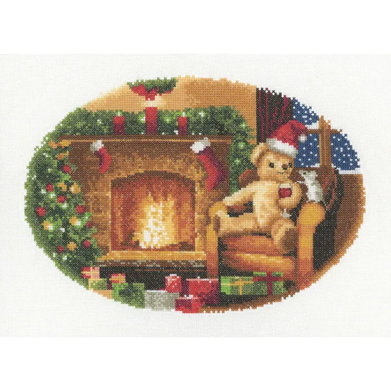 Kit point de croix nuit avant Noël, 27 x 19,5 cm
