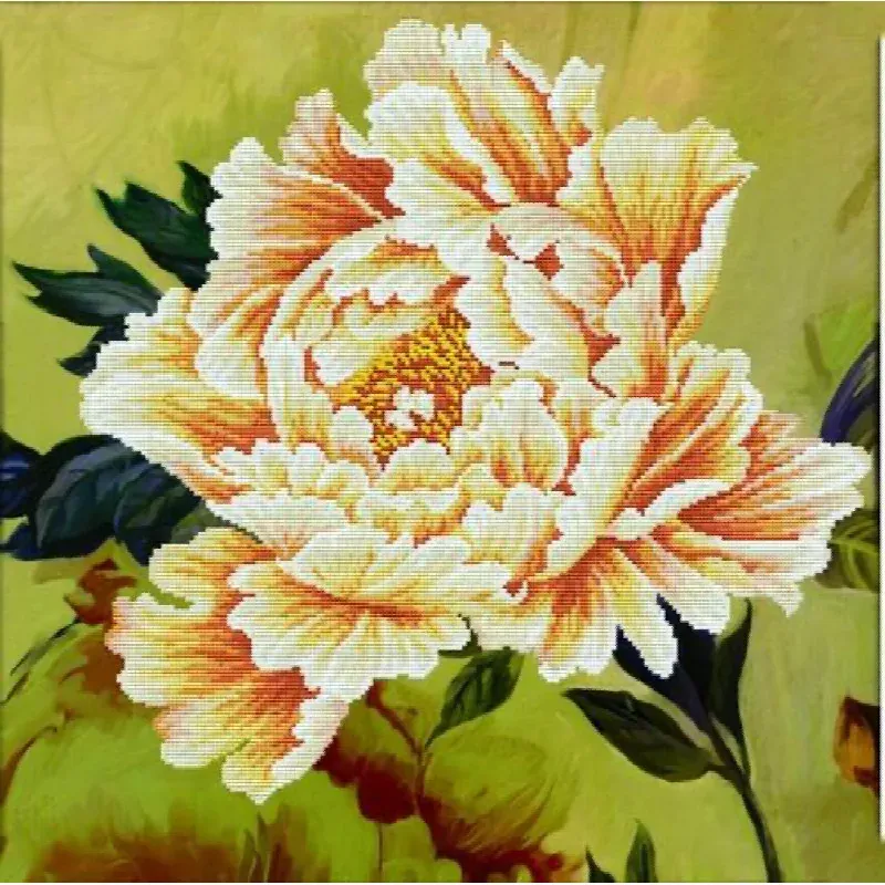 Kit point de croix pivoine no count, 51 x 51 cm