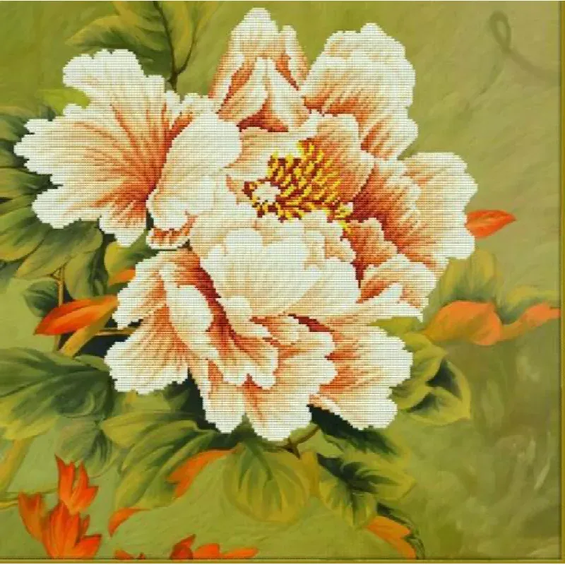 Kit point de croix pivoine No Count, 51 x 51 cm
