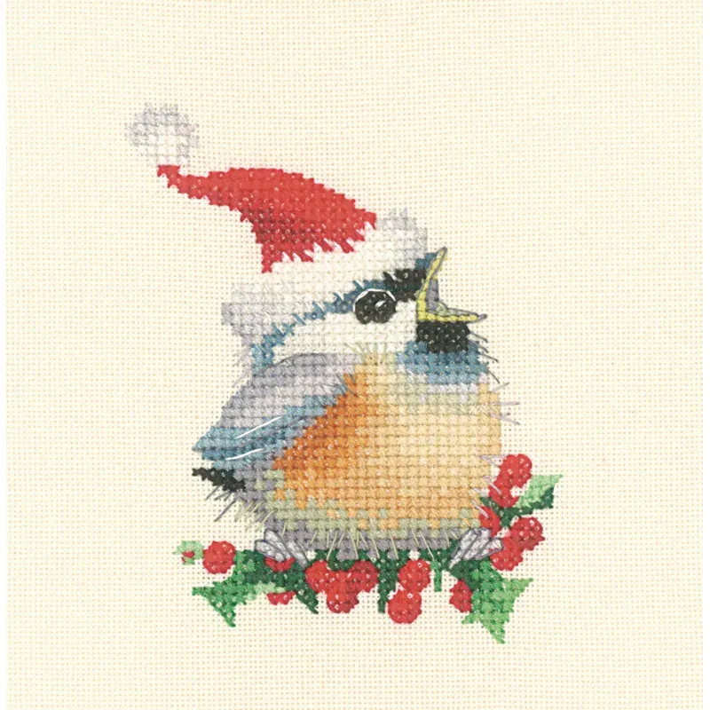 Kit point de croix poussin de Noël, 9.5 x 8 cm