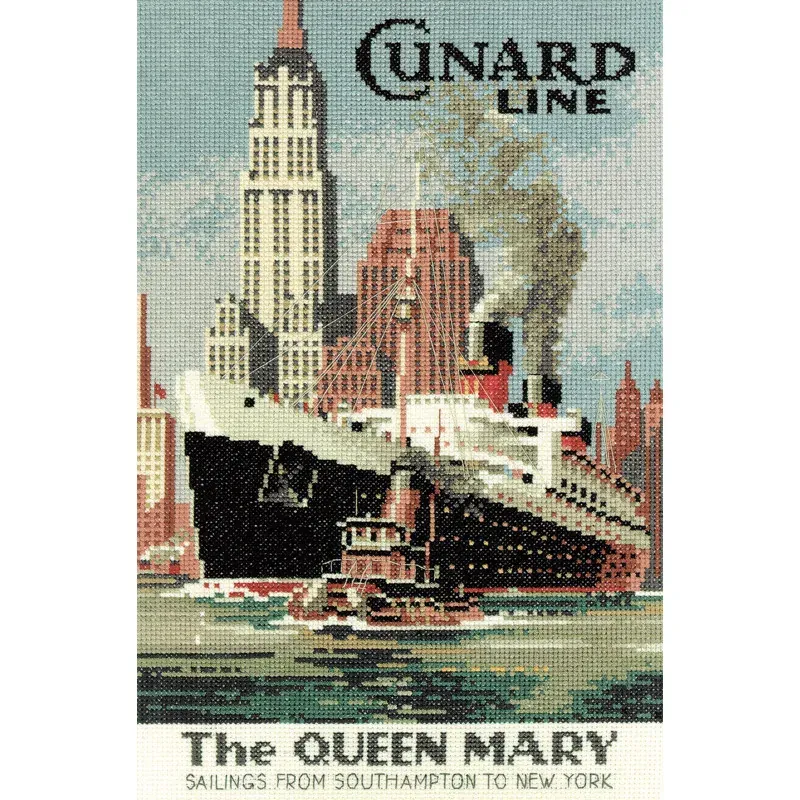Kit point de croix Queen Mary sur aïda, 29 x 20,5 cm