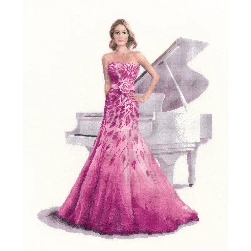 Kit point de croix Rose, collection Elegance, 30,5 x 38 cm