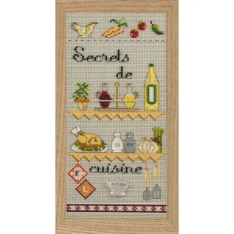 Kit point de croix Secrets de cuisine, 11.5 x 21 cm