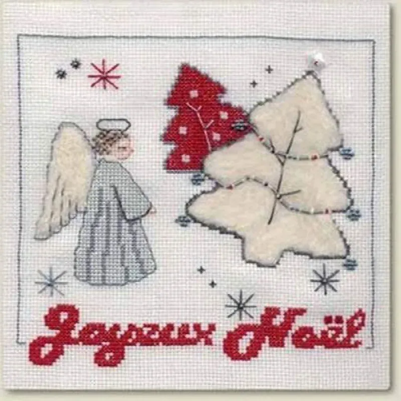 Kit point de croix Songe de Noël avec perles, 16,5 cm