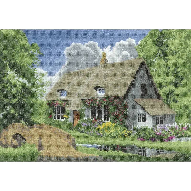 Kit point de croix Summer Cottage, 31 x 22 cm