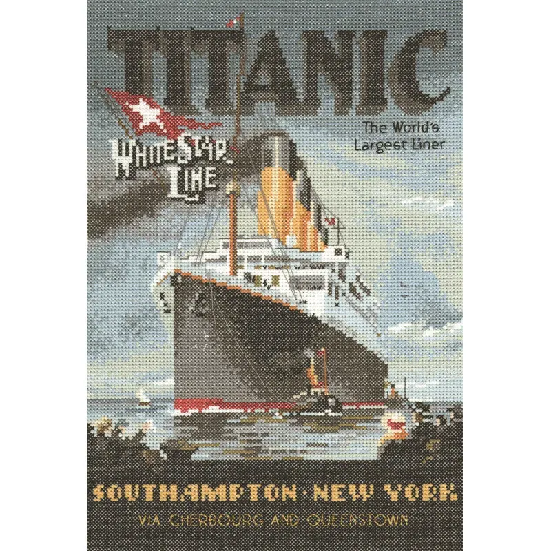 Kit point de croix Titanic, toile aïda 29 x 20.5 cm