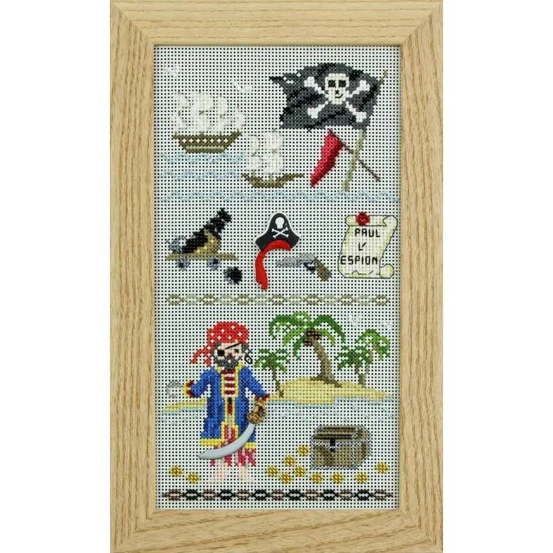 Kit point de croix Trésor du pirate, 11.5 x 21 cm