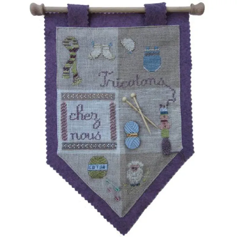 Kit point de croix Tricotons chez nous avec perles