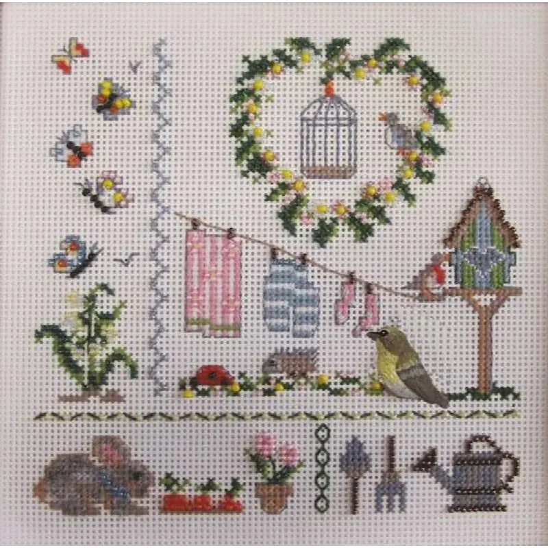 Kit point de croix Un air de printemps, 15 x 15 cm