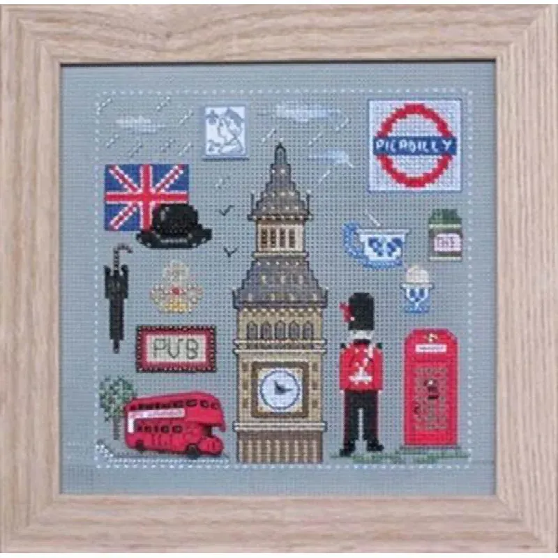 Kit point de croix Welcome in London, 15 x 15 cm