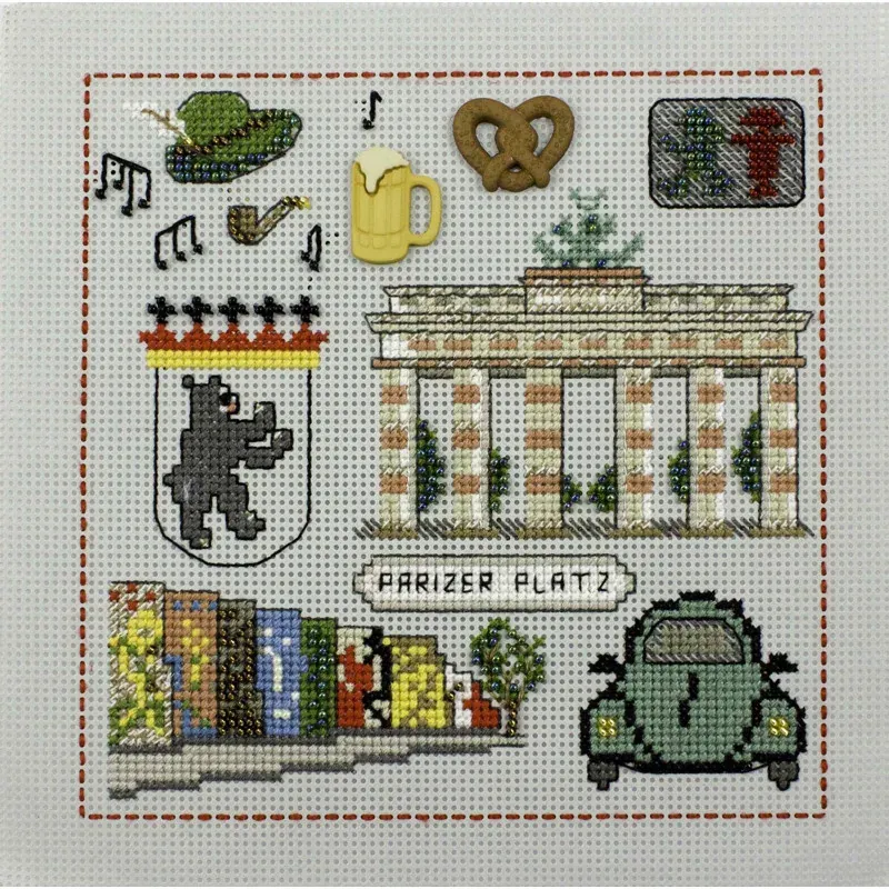 Kit point de croix Willkommen in Berlin, 15 x 15 cm