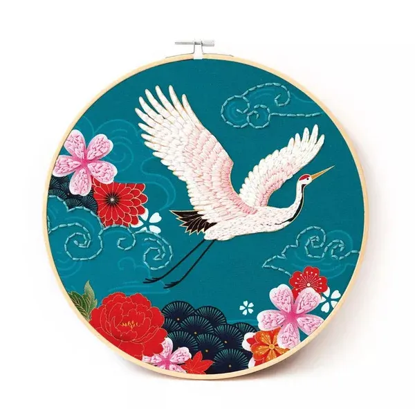 Kit punch needle grue du Japon en relief