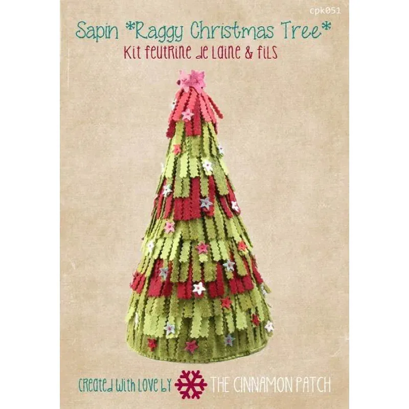 Kit sapin de Noël à franges en feutrine raggy : vue 1