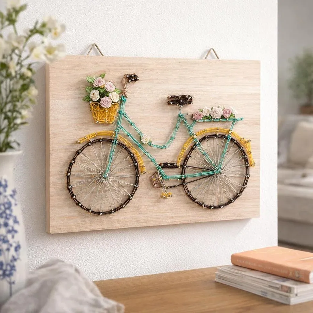 Kit string art vélo sur tableau bois 30 x 20