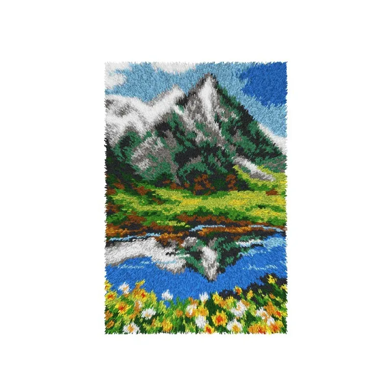 Kit tapis au point noué paysage alpin, 50 x 75 cm : vue 1