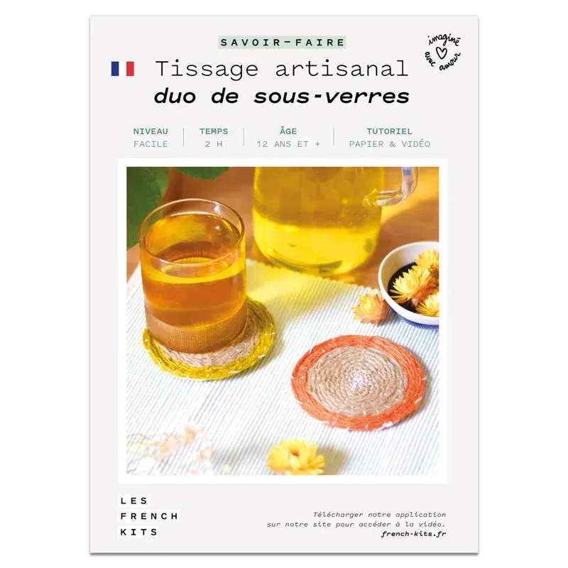 Kit tissage artisanal duo de sous-verres à créer : vue 1