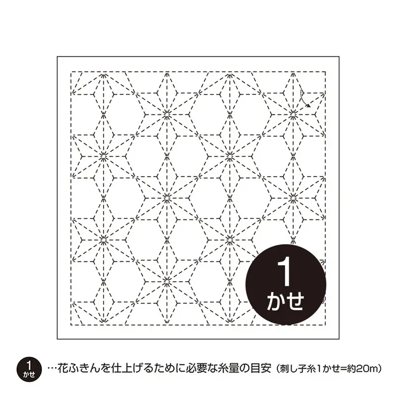 Lot de 3 coupons sashiko Hanafukin, 33 x 66 cm : vue 1