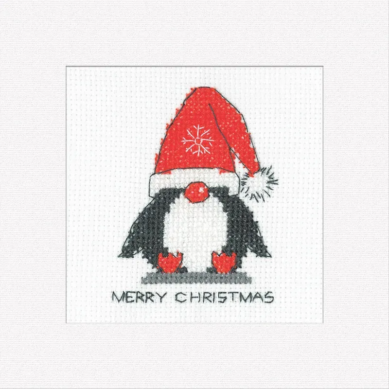 Lot de 3 kits cartes de Noël Penguin Santa au point de croix