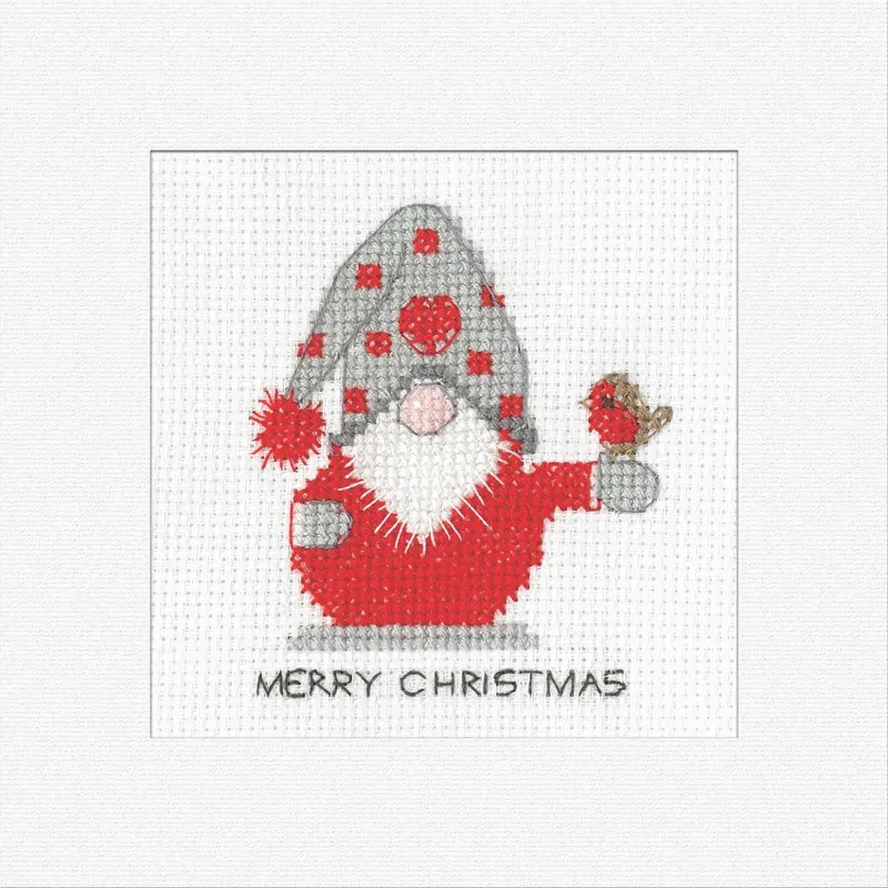 Lot de 3 kits cartes de Noël au point de croix Gonk Robin