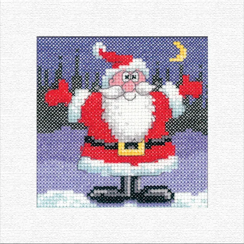 Lot de 3 kits cartes de Noël Santa au point de croix